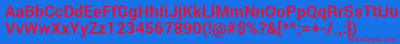 RobotoBold Font – Red Fonts on Blue Background