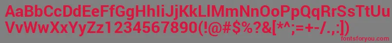 RobotoBold Font – Red Fonts on Gray Background