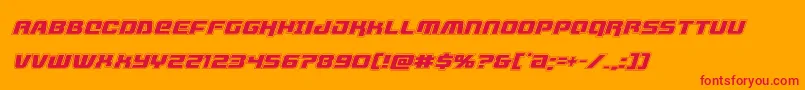 livewiredacadital-Schriftart – Rote Schriften auf orangefarbenem Hintergrund