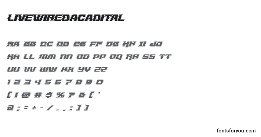Шрифт Livewiredacadital (132733) – алфавит, цифры, специальные символы