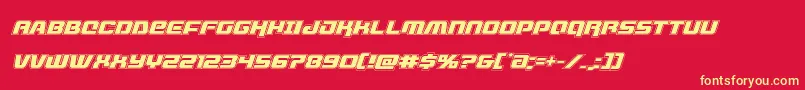 livewiredacadital Font – Yellow Fonts on Red Background