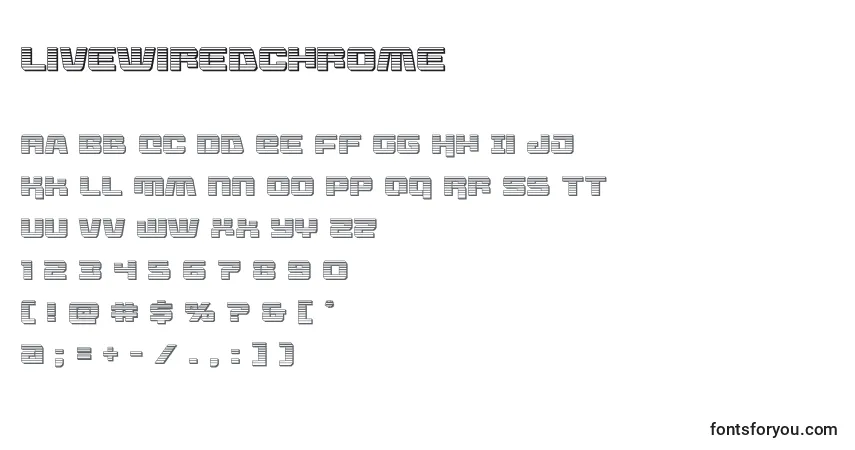 Шрифт Livewiredchrome (132734) – алфавит, цифры, специальные символы