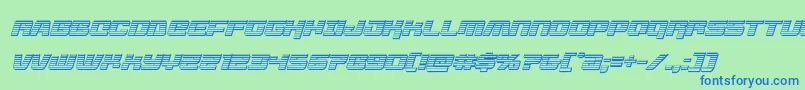livewiredchromeital-Schriftart – Blaue Schriften auf grünem Hintergrund
