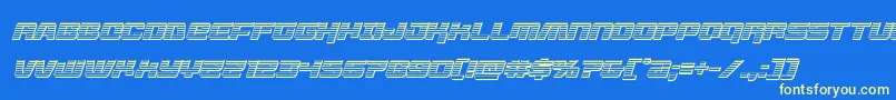 Fonte livewiredchromeital – fontes amarelas em um fundo azul