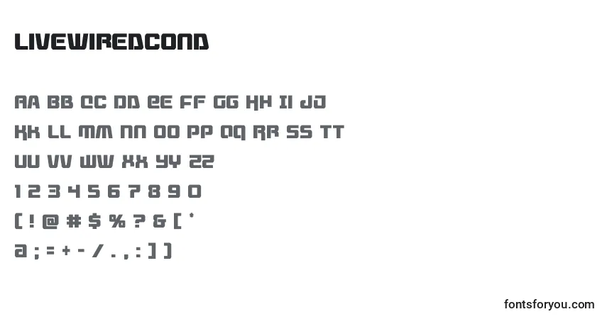 Шрифт Livewiredcond (132738) – алфавит, цифры, специальные символы