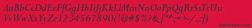 フォントPersistentItalic – 赤い背景に黒い文字