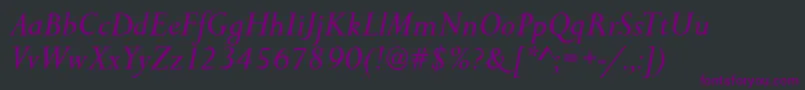フォントPersistentItalic – 黒い背景に紫のフォント