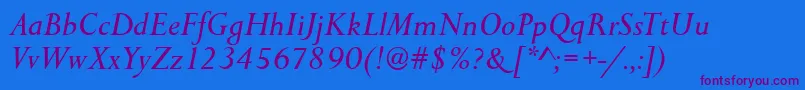 PersistentItalic Font – Purple Fonts on Blue Background