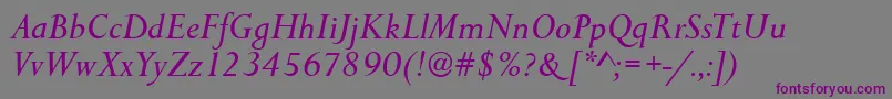 PersistentItalic Font – Purple Fonts on Gray Background