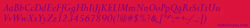 PersistentItalic Font – Purple Fonts on Red Background