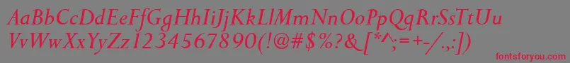 PersistentItalic Font – Red Fonts on Gray Background