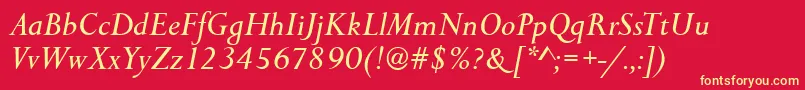 PersistentItalic Font – Yellow Fonts on Red Background