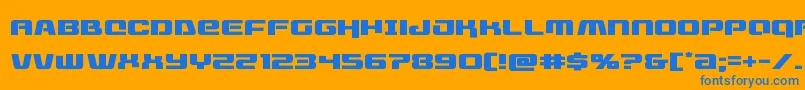 livewiredexpand-Schriftart – Blaue Schriften auf orangefarbenem Hintergrund