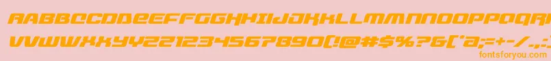 フォントlivewiredexpandital – オレンジの文字がピンクの背景にあります。