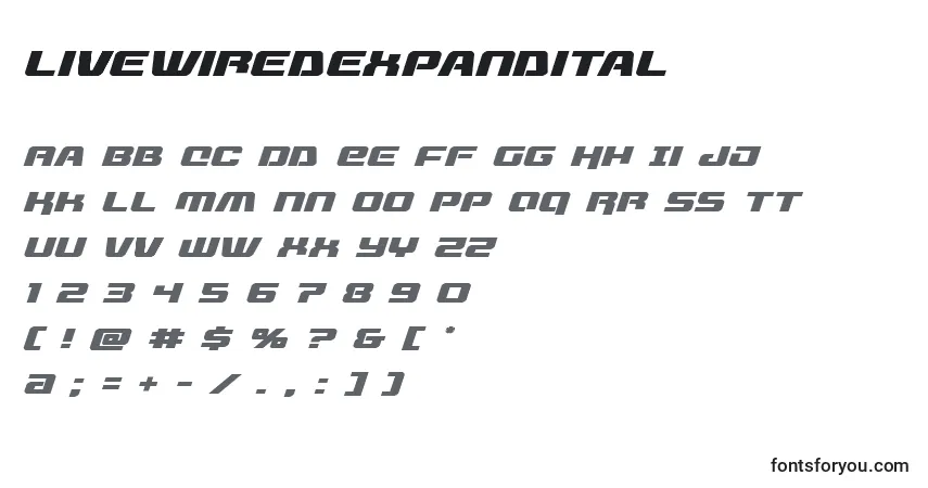 Livewiredexpandital (132745) Font – alphabet, numbers, special characters