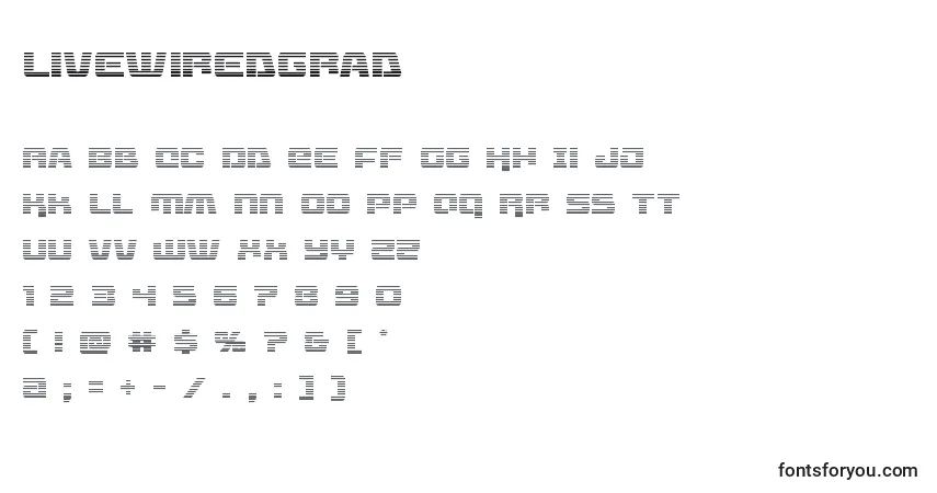 Шрифт Livewiredgrad (132747) – алфавит, цифры, специальные символы