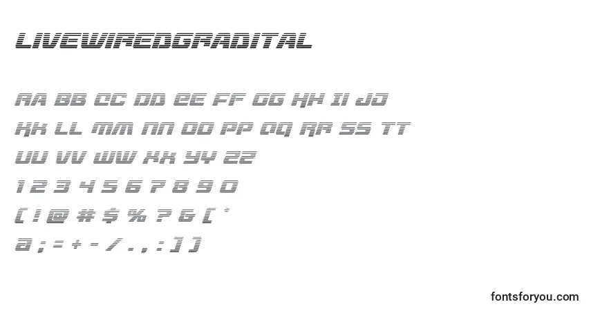 Шрифт Livewiredgradital (132748) – алфавит, цифры, специальные символы