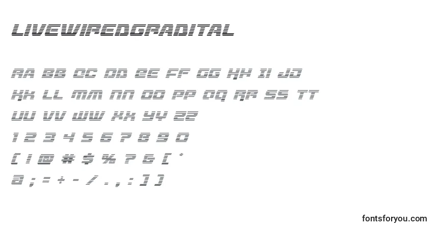Шрифт Livewiredgradital (132749) – алфавит, цифры, специальные символы