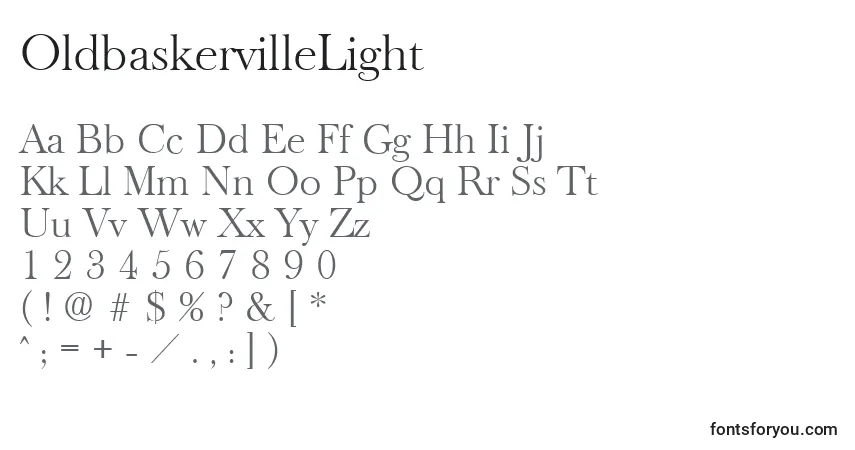 OldbaskervilleLightフォント–アルファベット、数字、特殊文字