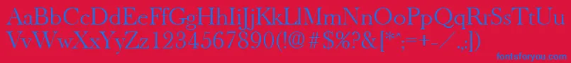 OldbaskervilleLight Font – Blue Fonts on Red Background