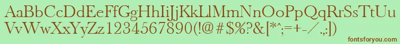 OldbaskervilleLight Font – Brown Fonts on Green Background