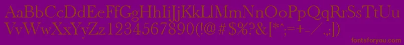 OldbaskervilleLight Font – Brown Fonts on Purple Background