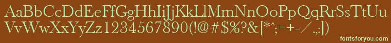 OldbaskervilleLight Font – Green Fonts on Brown Background