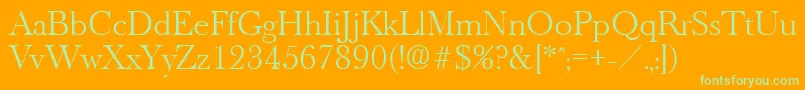 OldbaskervilleLight Font – Green Fonts on Orange Background