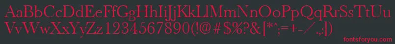 OldbaskervilleLight Font – Red Fonts on Black Background