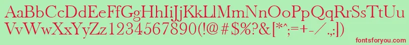 OldbaskervilleLight Font – Red Fonts on Green Background