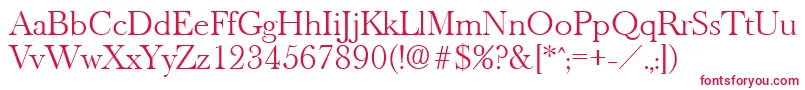 OldbaskervilleLight Font – Red Fonts on White Background