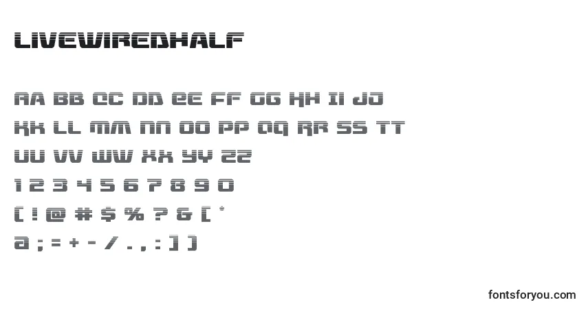 Livewiredhalf (132750)フォント–アルファベット、数字、特殊文字