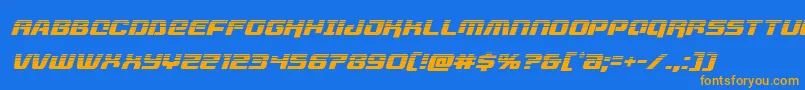 livewiredhalfital Font – Orange Fonts on Blue Background