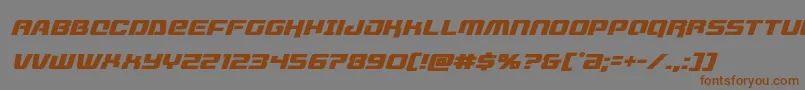 フォントlivewiredital – 茶色の文字が灰色の背景にあります。