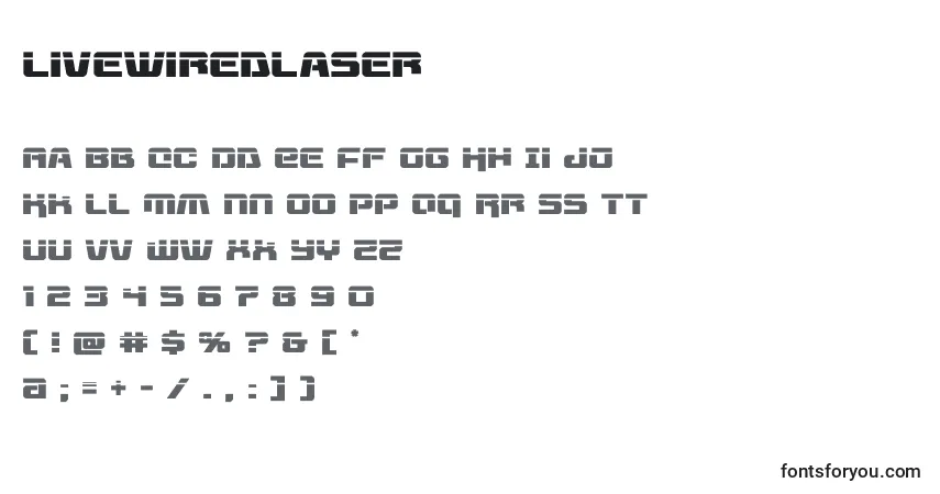 A fonte Livewiredlaser (132756) – alfabeto, números, caracteres especiais
