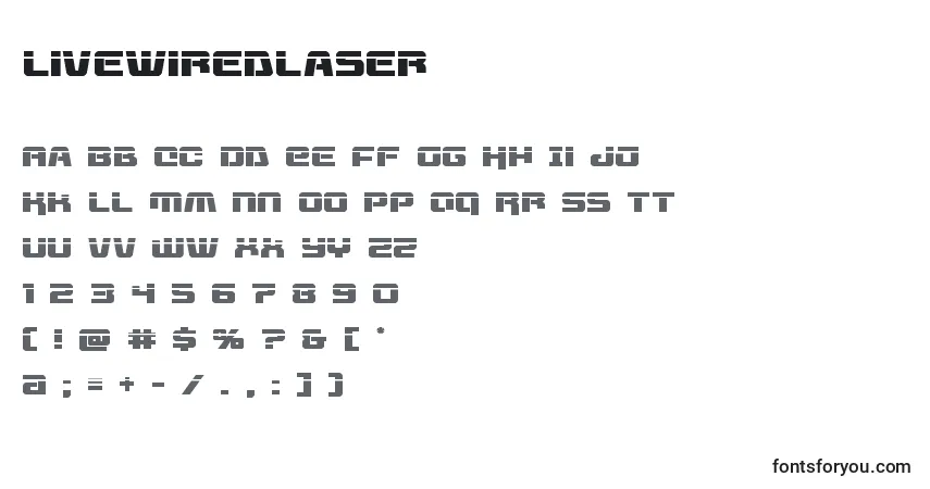 A fonte Livewiredlaser (132757) – alfabeto, números, caracteres especiais