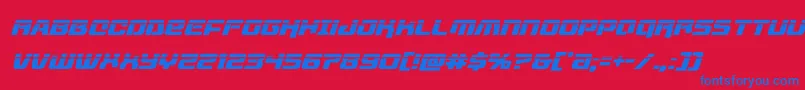 Fonte livewiredlaserital – fontes azuis em um fundo vermelho