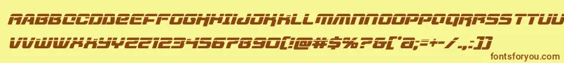 Fonte livewiredlaserital – fontes marrons em um fundo amarelo