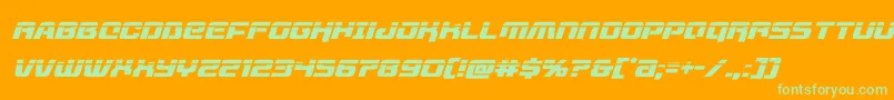 livewiredlaserital-Schriftart – Grüne Schriften auf orangefarbenem Hintergrund