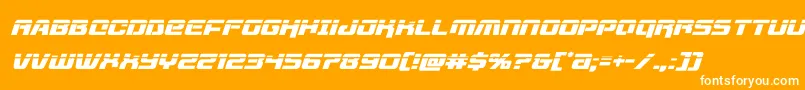 livewiredlaserital-fontti – valkoiset fontit oranssilla taustalla