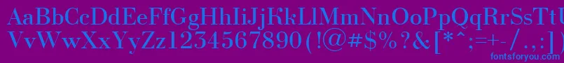 BodoninovaRegular Font – Blue Fonts on Purple Background