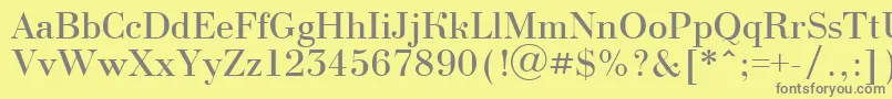 フォントBodoninovaRegular – 黄色の背景に灰色の文字