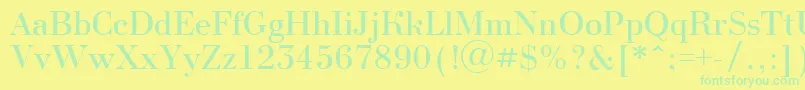 BodoninovaRegular Font – Green Fonts on Yellow Background