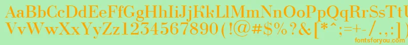 BodoninovaRegular Font – Orange Fonts on Green Background