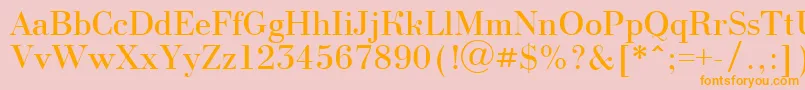 BodoninovaRegular Font – Orange Fonts on Pink Background