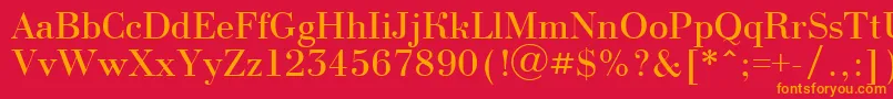 フォントBodoninovaRegular – 赤い背景にオレンジの文字