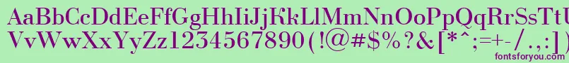 BodoninovaRegular Font – Purple Fonts on Green Background