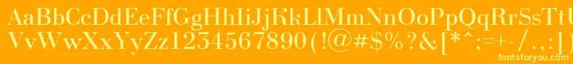 BodoninovaRegular Font – Yellow Fonts on Orange Background