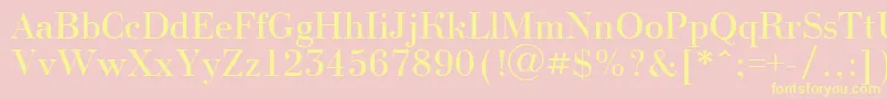 BodoninovaRegular Font – Yellow Fonts on Pink Background