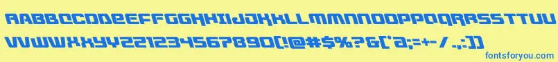livewiredleft-Schriftart – Blaue Schriften auf gelbem Hintergrund